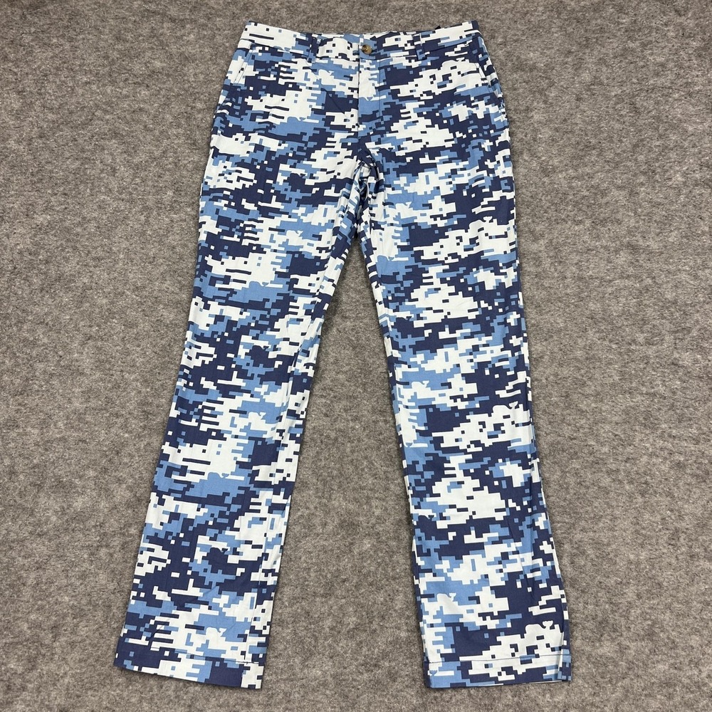 Vineyard Vines Pants Mens 32x32 Blue Camouflage Slim Fit Breaker Pant Chino